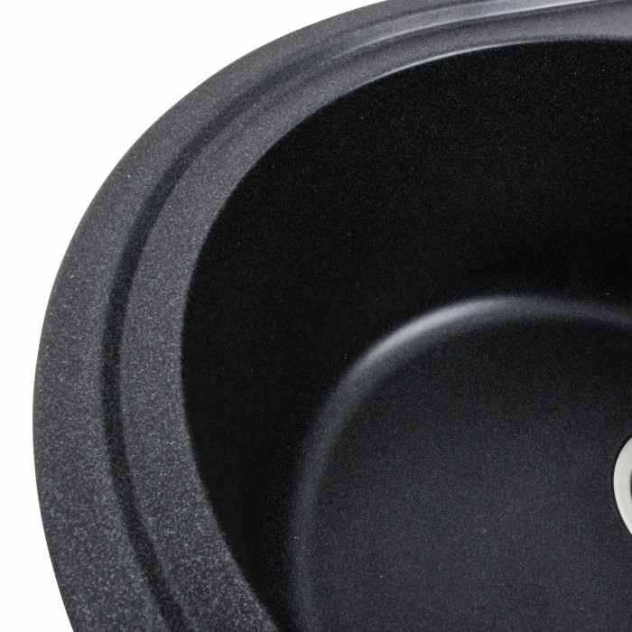 Valeso Soul 6250 carbon - 62 cm quartz oval sink with dish platform