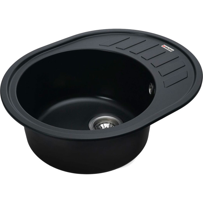 Valeso Soul 6250 black - 62 cm wide oval inset countertop sink