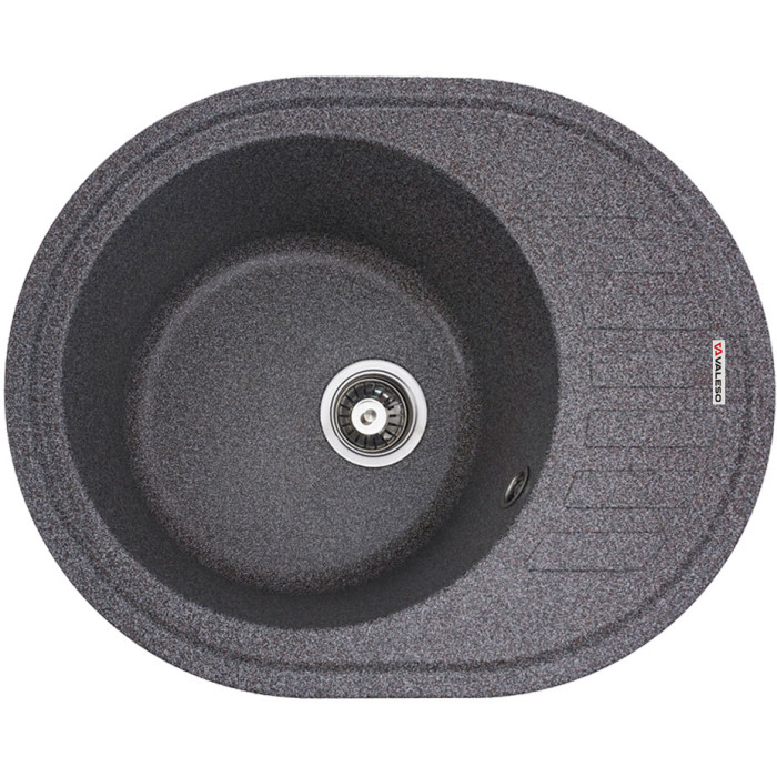 Valeso Soul 6250 mix - 62 cm wide composite sink with round bowl and wing