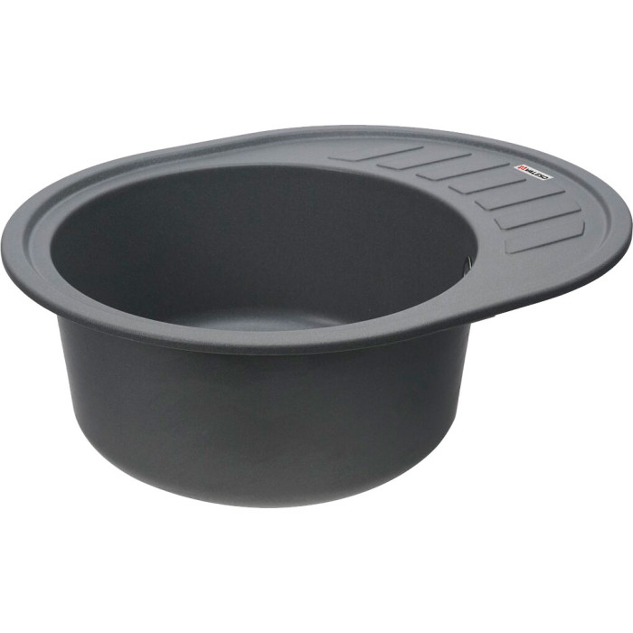 Valeso Soul 6250 gray monsoon - 62/50 cm oval quartz inset sink for countertop