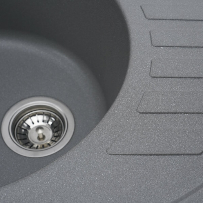 Valeso Soul 6250 gray monsoon - 62/50 cm oval quartz inset sink for countertop
