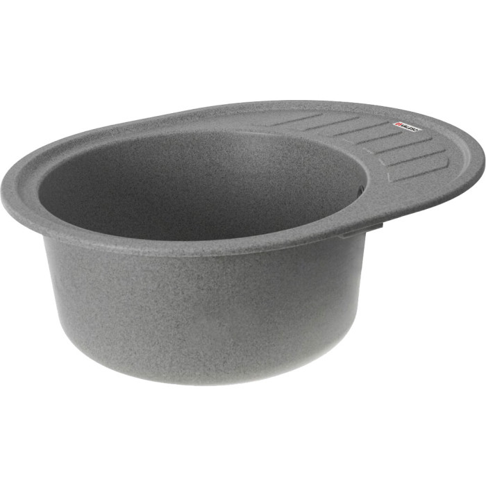 Valeso Soul 6250 gray - 22 cm deep built-in oval kitchen sink with wing