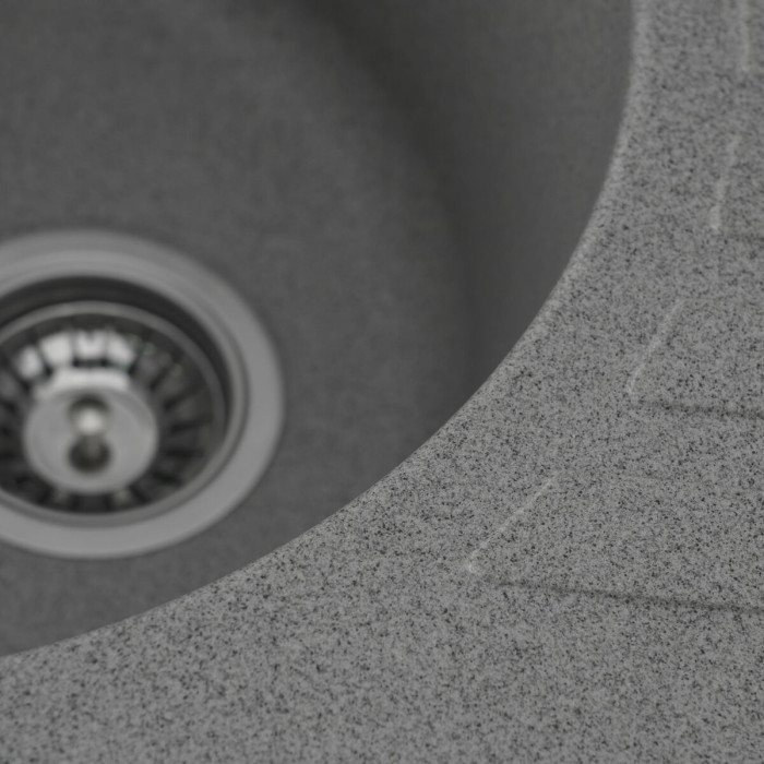 Valeso Soul 6250 gray - 22 cm deep built-in oval kitchen sink with wing