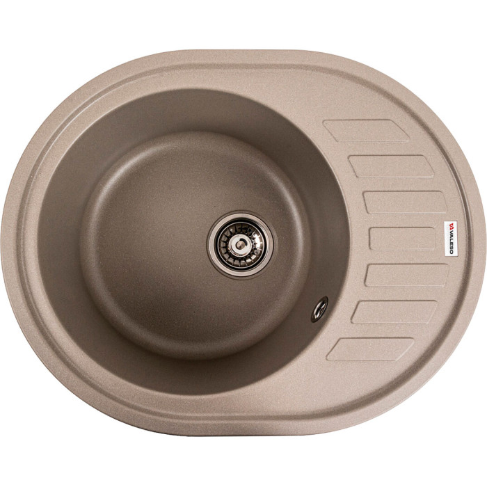 Valeso Soul 6250 titanium - sink with deep round bowl and wing; built-in installation