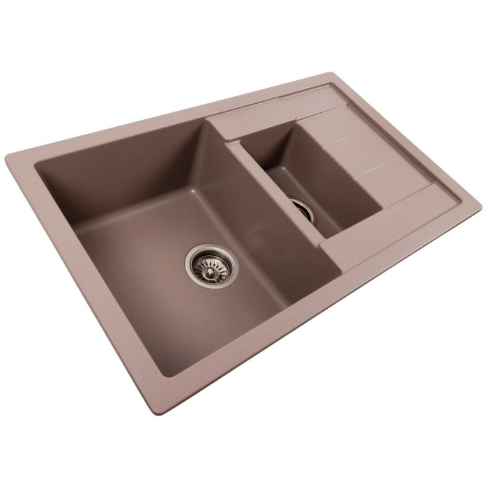 Valeso Toskana 7850W Dune – composite 1.5-bowl sink with small auxiliary bowl