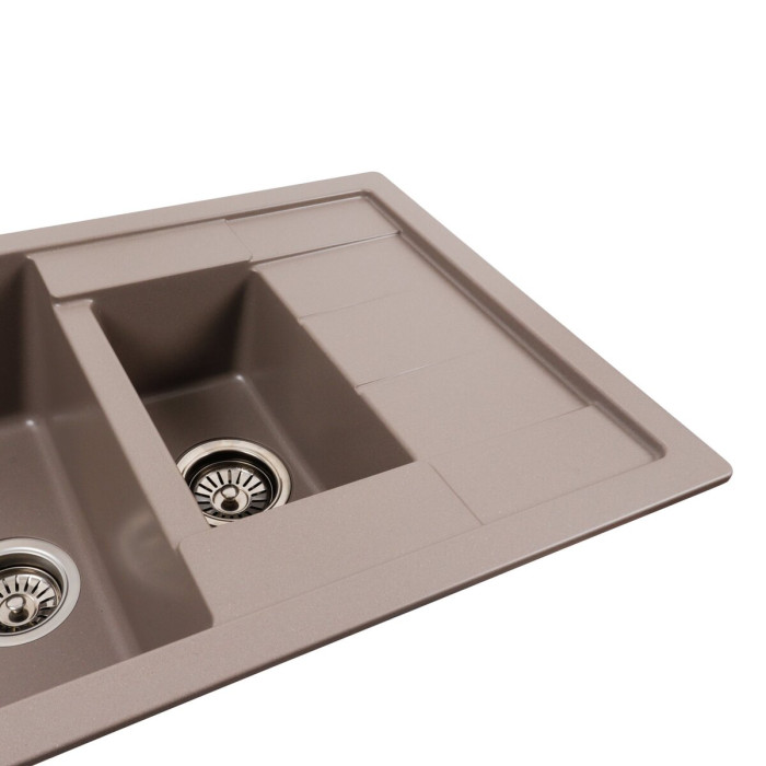 Valeso Toskana 7850W Dune – composite 1.5-bowl sink with small auxiliary bowl