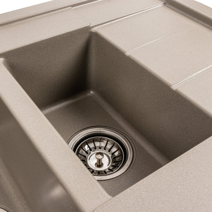 Valeso Toskana 7850W титан - мойка встраиваемая кухонная 78 см на две чаши с сушилкой