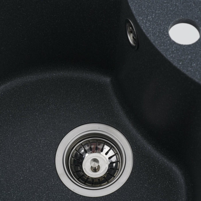 Valeso Turas 480 anthracite - 48 cm diameter inset kitchen sink made of artificial stone
