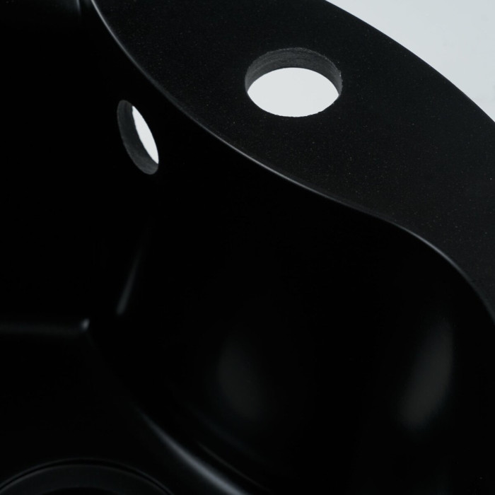 Valeso Turas 480 black - 48 cm round sink for built-in kitchen countertop installation