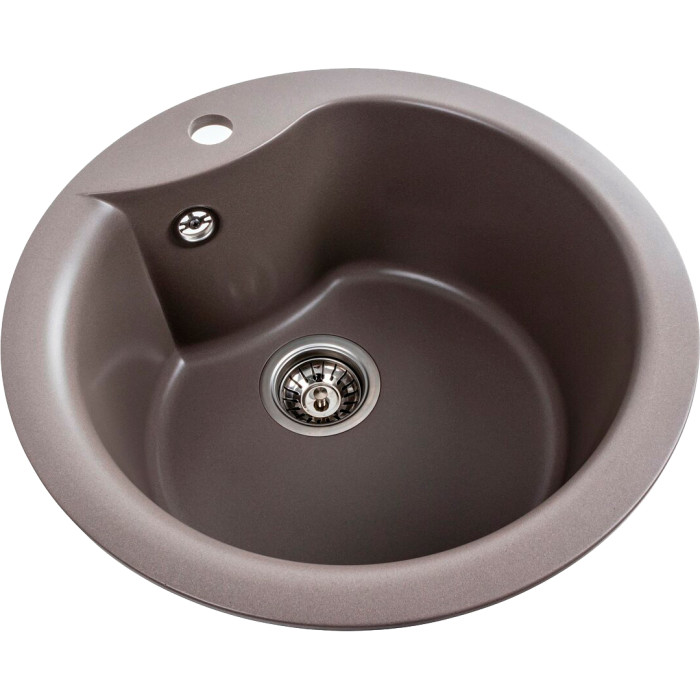Valeso Turas 480 dune - 48 cm round ceramic granite sink for kitchen countertop