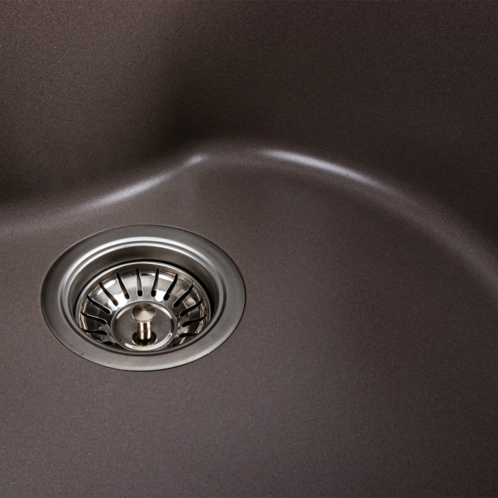 Valeso Turas 480 dune - 48 cm round ceramic granite sink for kitchen countertop