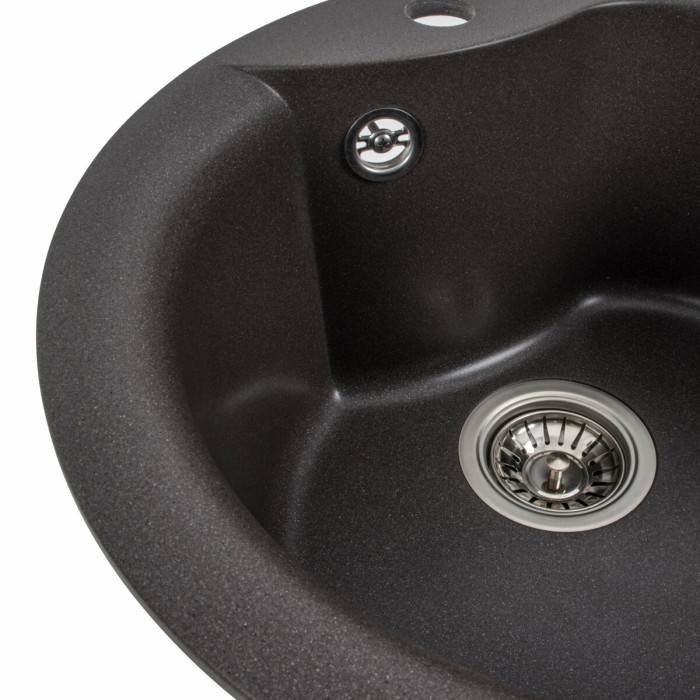 Valeso Turas 480 grenadine - 48 cm round quartz sink made of composite material