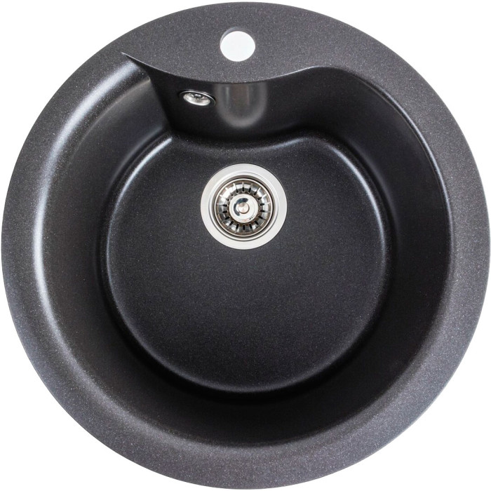 Valeso Turas 480 morion - 48 cm round inset granite kitchen sink, matte