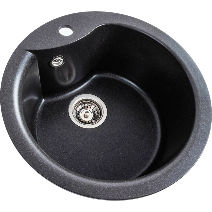 Valeso Turas 480 morion - 48 cm round inset granite kitchen sink, matte