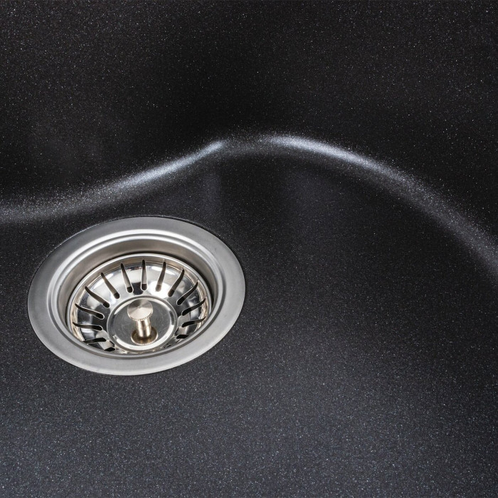 Valeso Turas 480 morion - 48 cm round inset granite kitchen sink, matte
