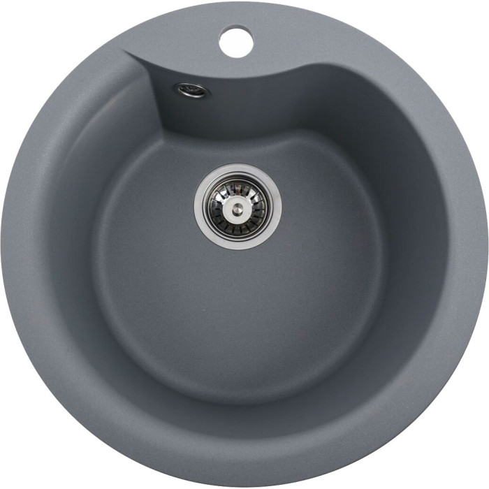 Valeso Turas 480 gray metallic - deep inset sink, 48 cm diameter, made of artificial stone
