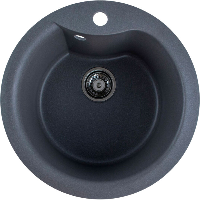 Valeso Turas 480 gray monsoon - round built-in kitchen sink made of artificial granite