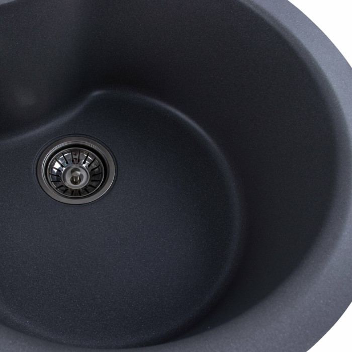 Valeso Turas 480 gray monsoon - round built-in kitchen sink made of artificial granite