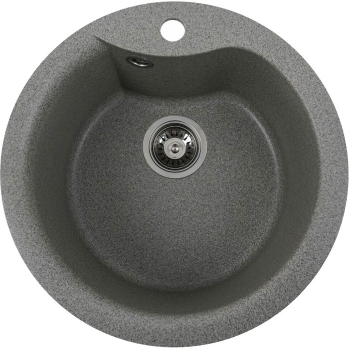 Valeso Turas 480 gray - composite built-in round sink for kitchen countertop