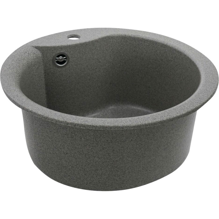 Valeso Turas 480 gray - composite built-in round sink for kitchen countertop