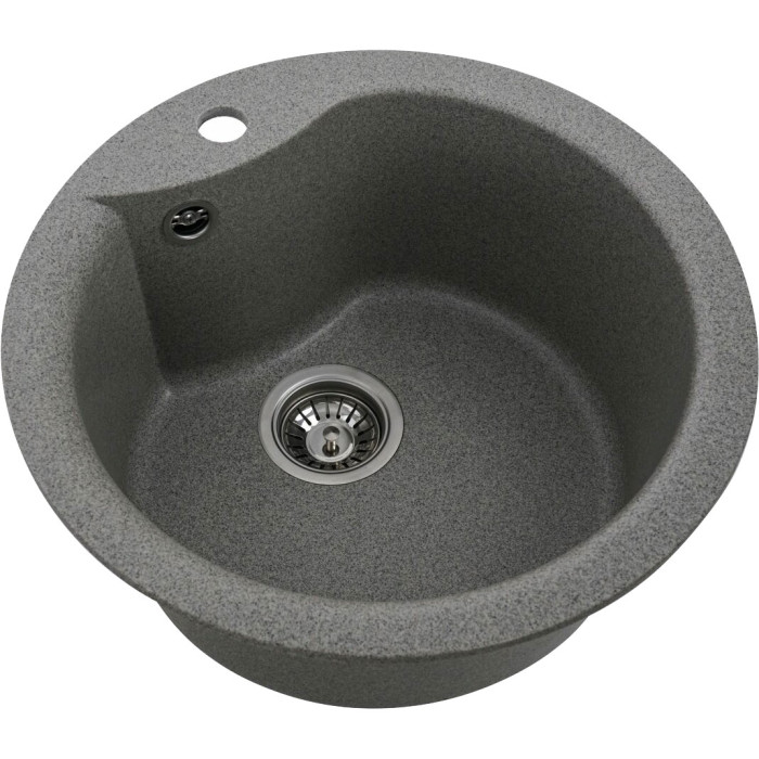 Valeso Turas 480 gray - composite built-in round sink for kitchen countertop