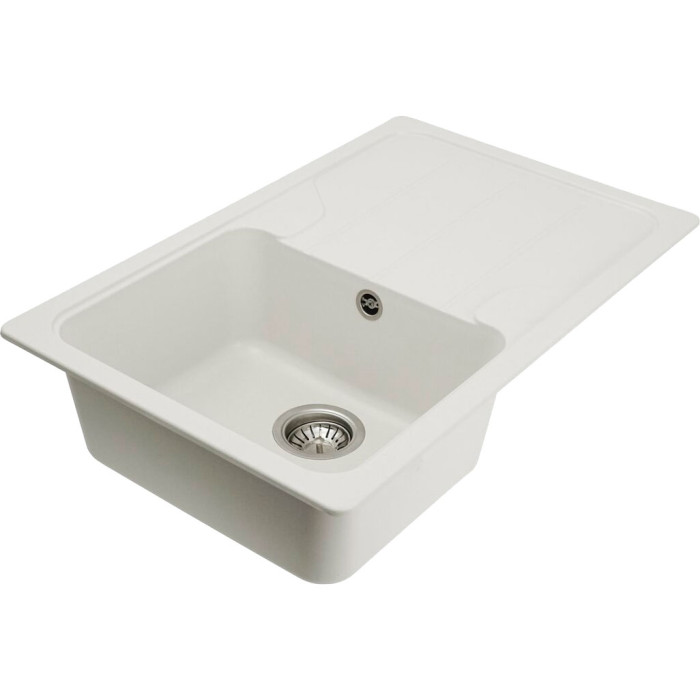 Valeso Verona 7850 snow white - 78 cm rectangular sink with dish-drying wing