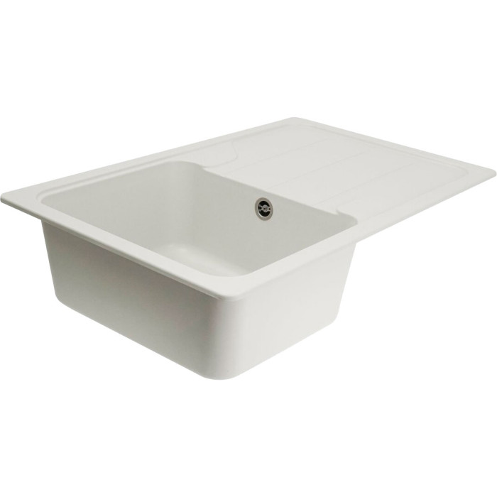 Valeso Verona 7850 snow white - 78 cm rectangular sink with dish-drying wing