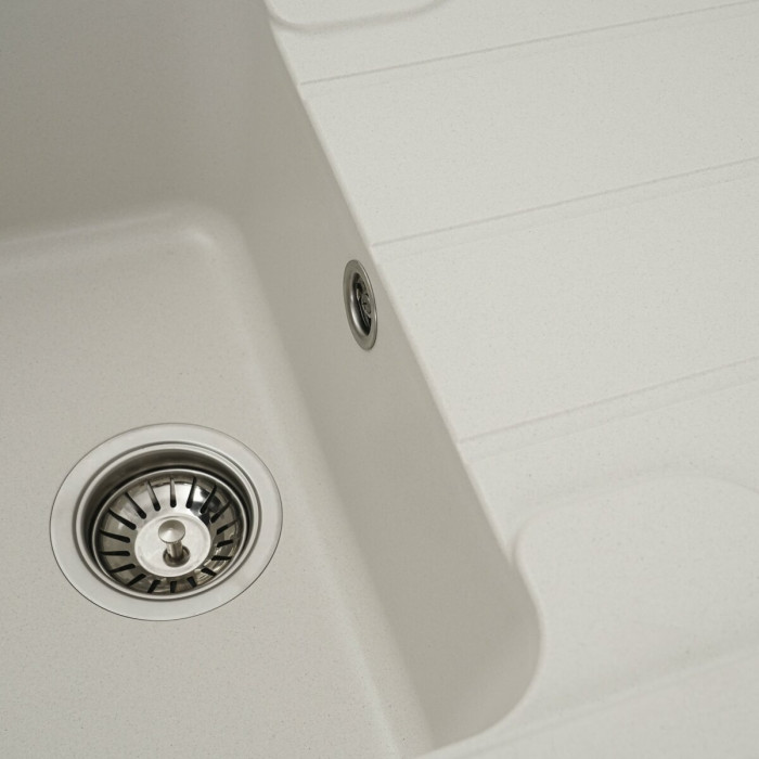 Valeso Verona 7850 snow white - 78 cm rectangular sink with dish-drying wing