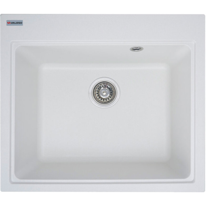 Valeso Vesta 5852 snow white - matte granite kitchen sink; 58 cm wide