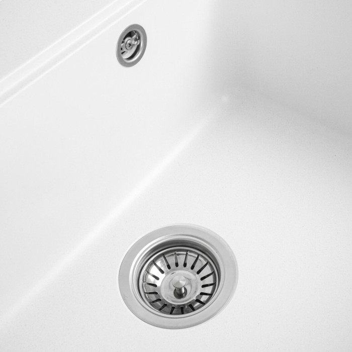 Valeso Vesta 5852 snow white - matte granite kitchen sink; 58 cm wide