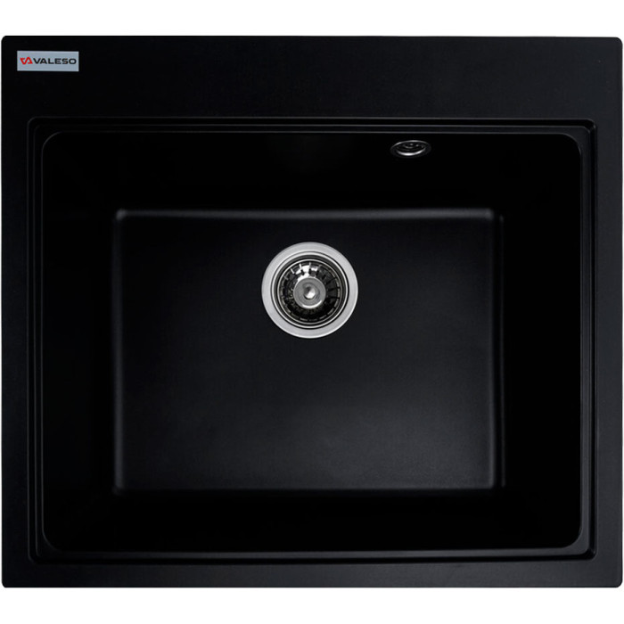 Valeso Vesta 5852 black - 58 cm sink with large bowl; matte artificial granite