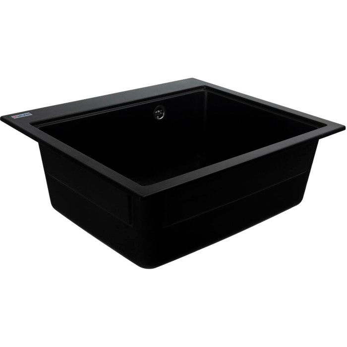 Valeso Vesta 5852 black - 58 cm sink with large bowl; matte artificial granite