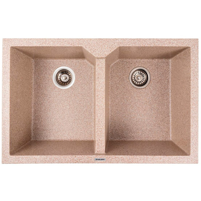 Valeso Viatrix 7950 caramel — double-bowl composite kitchen sink