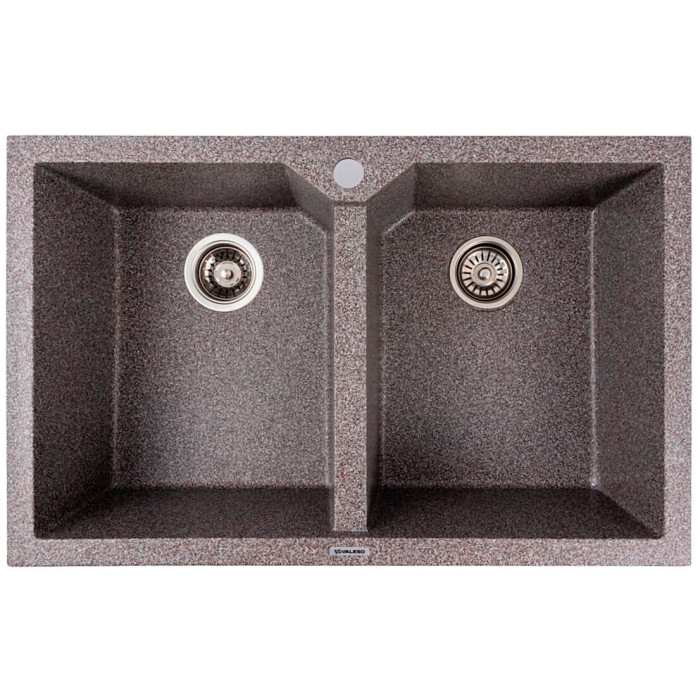 Valeso Viatrix 7950 mix — 79 cm double kitchen sink made of engineered stone