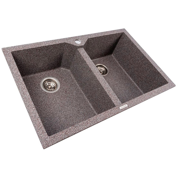 Valeso Viatrix 7950 mix — 79 cm double kitchen sink made of engineered stone