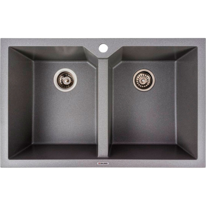 Valeso Viatrix 7950 gray monsoon - 79 cm double-bowl sink made of artificial stone