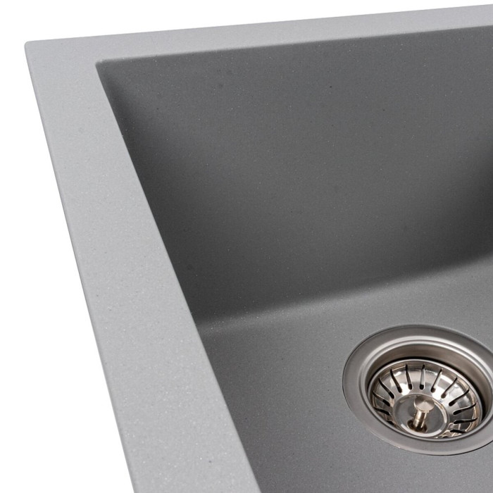 Valeso Viatrix 7950 grey metallic — 79 cm double-bowl granite kitchen sink