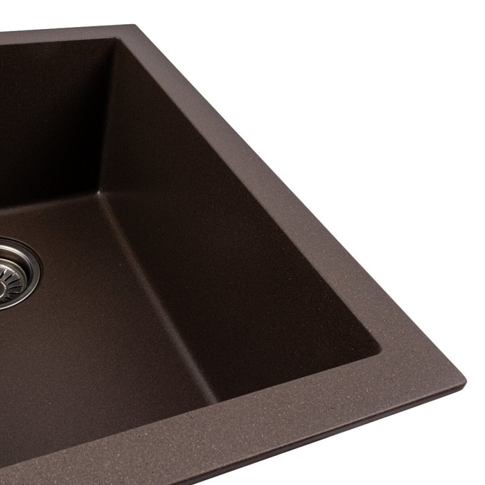 Valeso Viatrix 7950 Dark Rock — 79 cm double-bowl kitchen sink in a brown shade