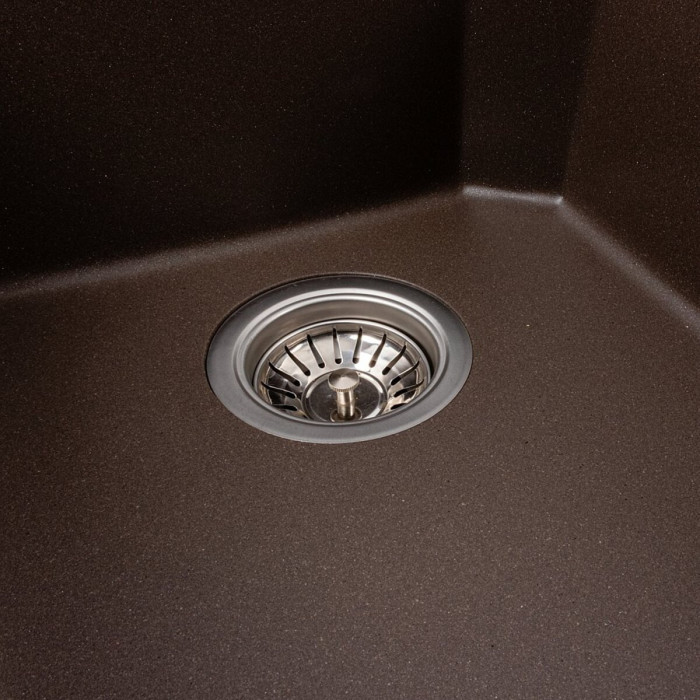 Valeso Viatrix 7950 Dark Rock — 79 cm double-bowl kitchen sink in a brown shade