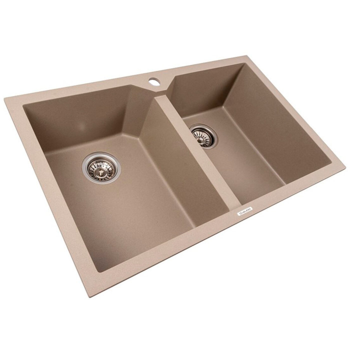 Valeso Viatrix 7950 Titanium — 79 cm double-bowl composite kitchen sink