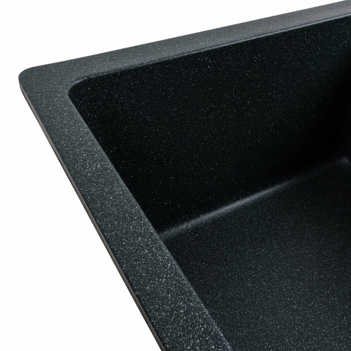 Valeso Zirkone 6250 anthracite - 62 cm wide rectangular sink with dish wing
