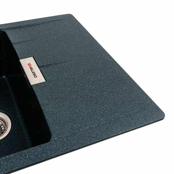 Valeso Zirkone 6250 anthracite - 62 cm wide rectangular sink with dish wing