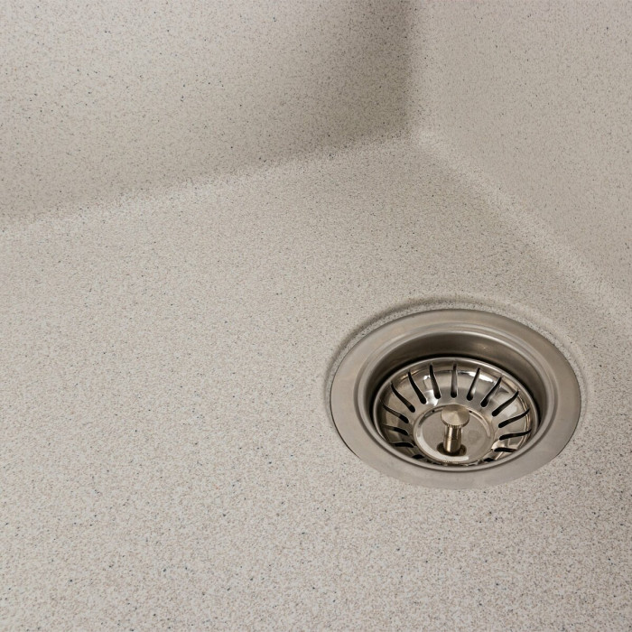 Valeso Zirkone 6250 white with speckles - 62/50 cm rectangular kitchen sink with wing