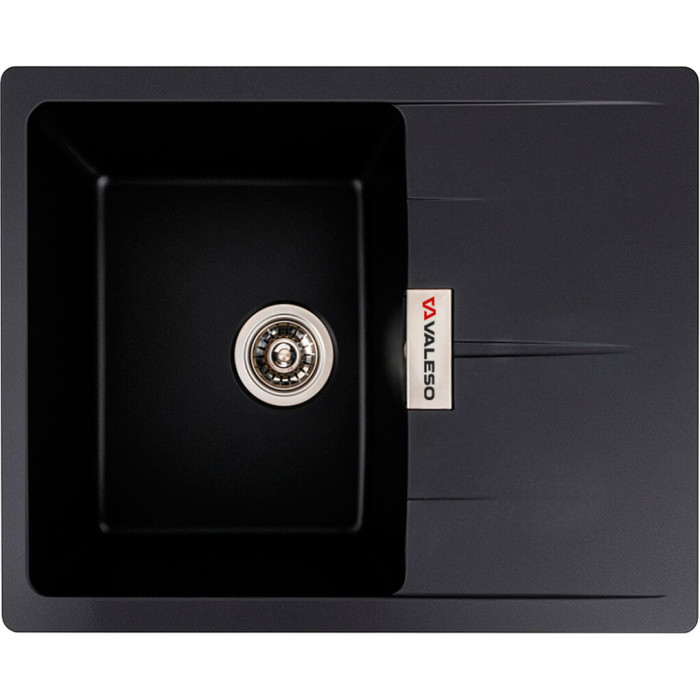 Valeso Zirkone 6250 black - 62/50 cm sink with wing for built-in countertop installation