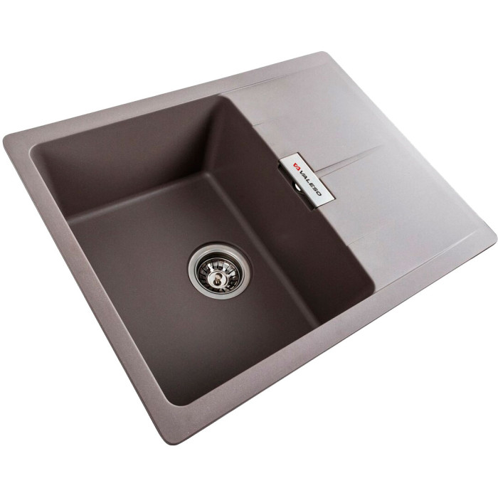 Valeso Zirkone 6250 dune - kitchen countertop sink; 62 cm wide with platform