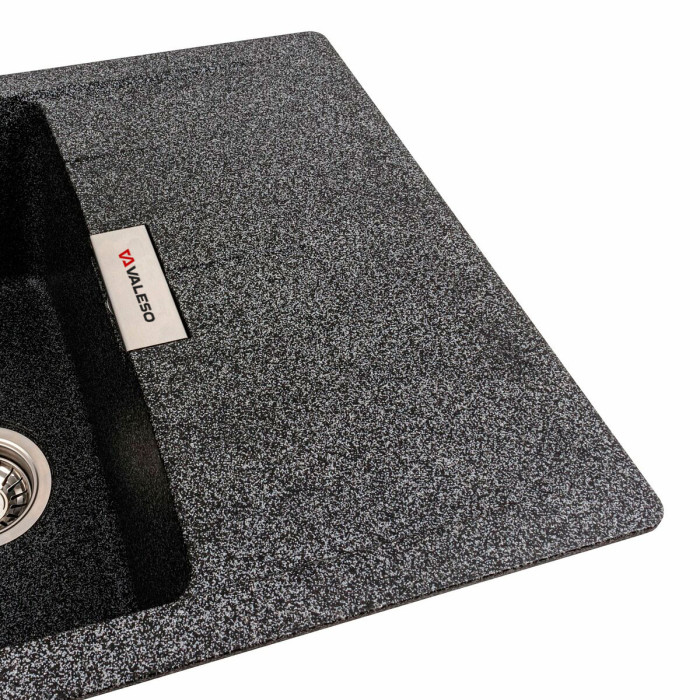Valeso Zirkone 6250 graphite - inset kitchen sink; 62/50 cm granite