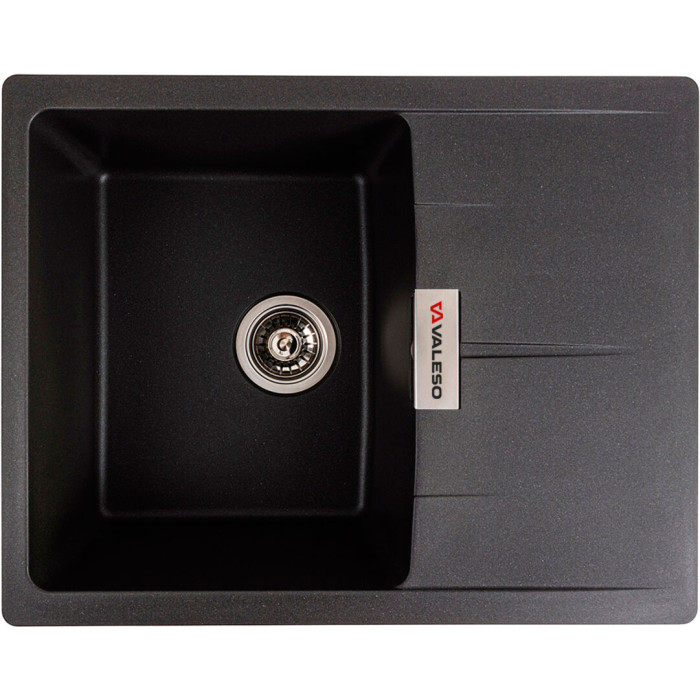 Valeso Zirkone 6250 morion - built-in stone kitchen sink; 62/50 cm with wing