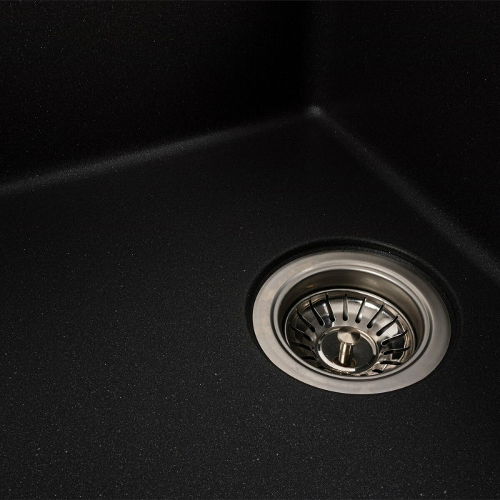 Valeso Zirkone 6250 morion - built-in stone kitchen sink; 62/50 cm with wing