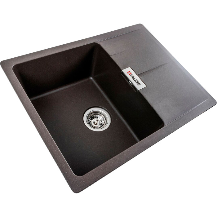 Valeso Zirkone 6250 Dark Rock – rectangular 62 cm kitchen sink with drainer