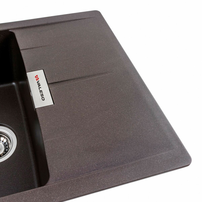 Valeso Zirkone 6250 Dark Rock – rectangular 62 cm kitchen sink with drainer